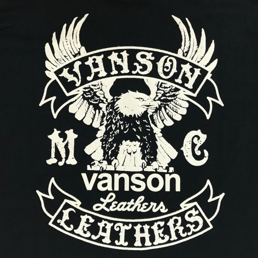 vanson LEATHERS EAGLE LONG SLEEVE TEE 長袖T -881V170-｜navyblue｜04