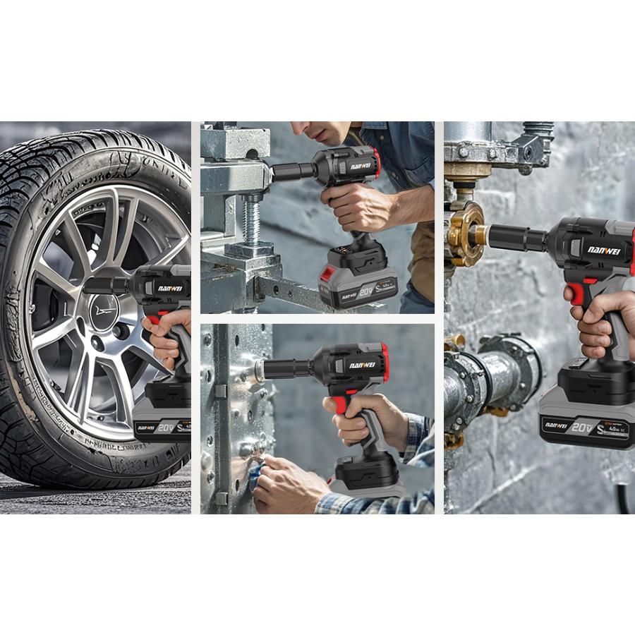 NANWEI 充電式インパクトレンチ 最大トルク350Nm マキタ18Vバッテリー