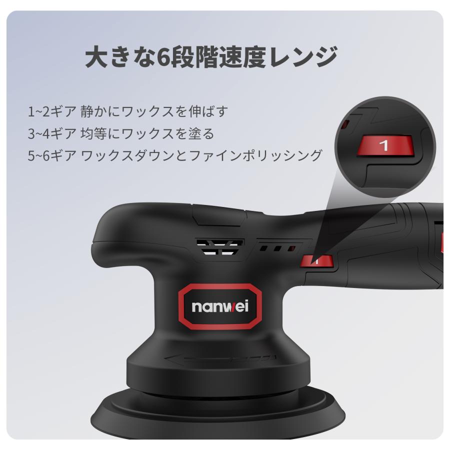 NANWEI ポリッシャー充電式 電動 150mm 自動車艶出し 車ワックスがけ