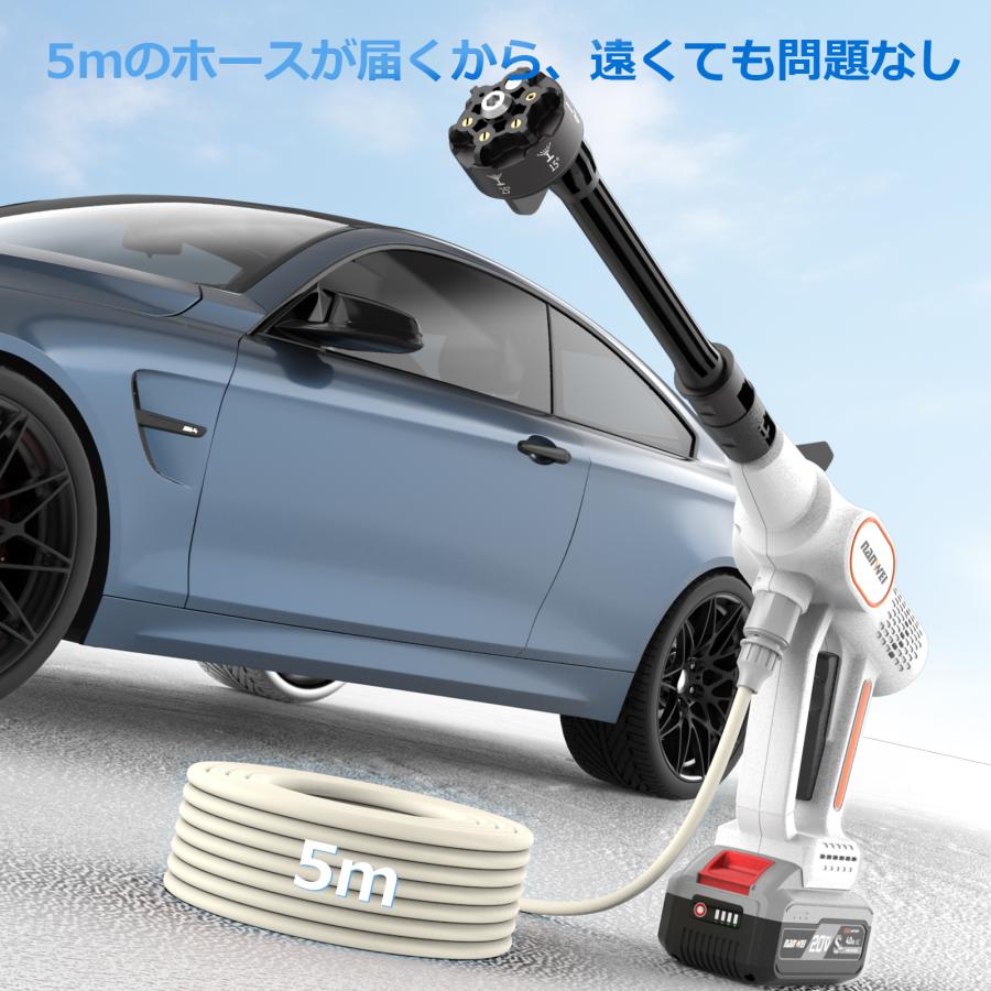 NANWEI コードレス高圧洗浄機 充電式 マキタ18Vバッテリー対応 自吸式
