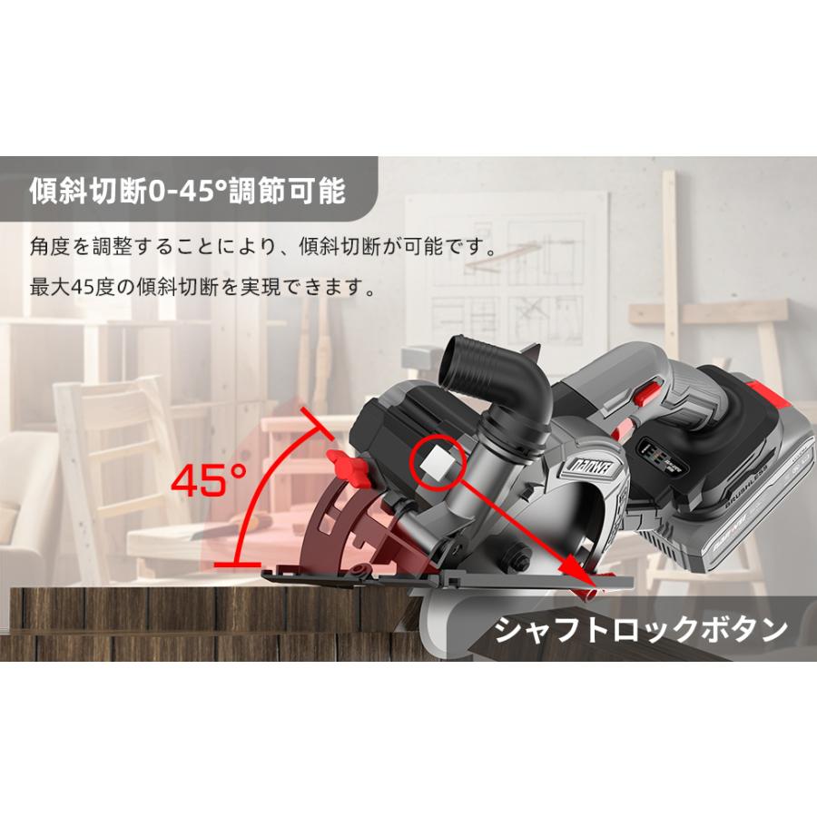NANWEI 充電式丸ノコ 刃径150mm 最大切込み深さ55mm マキタ18V