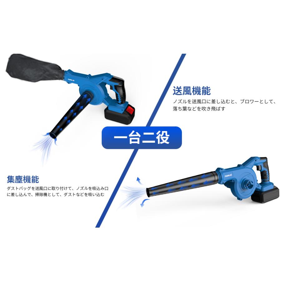 NANWEI ブロワー 充電式ブロワ マキタ18Vバッテリー対応 無段階風量