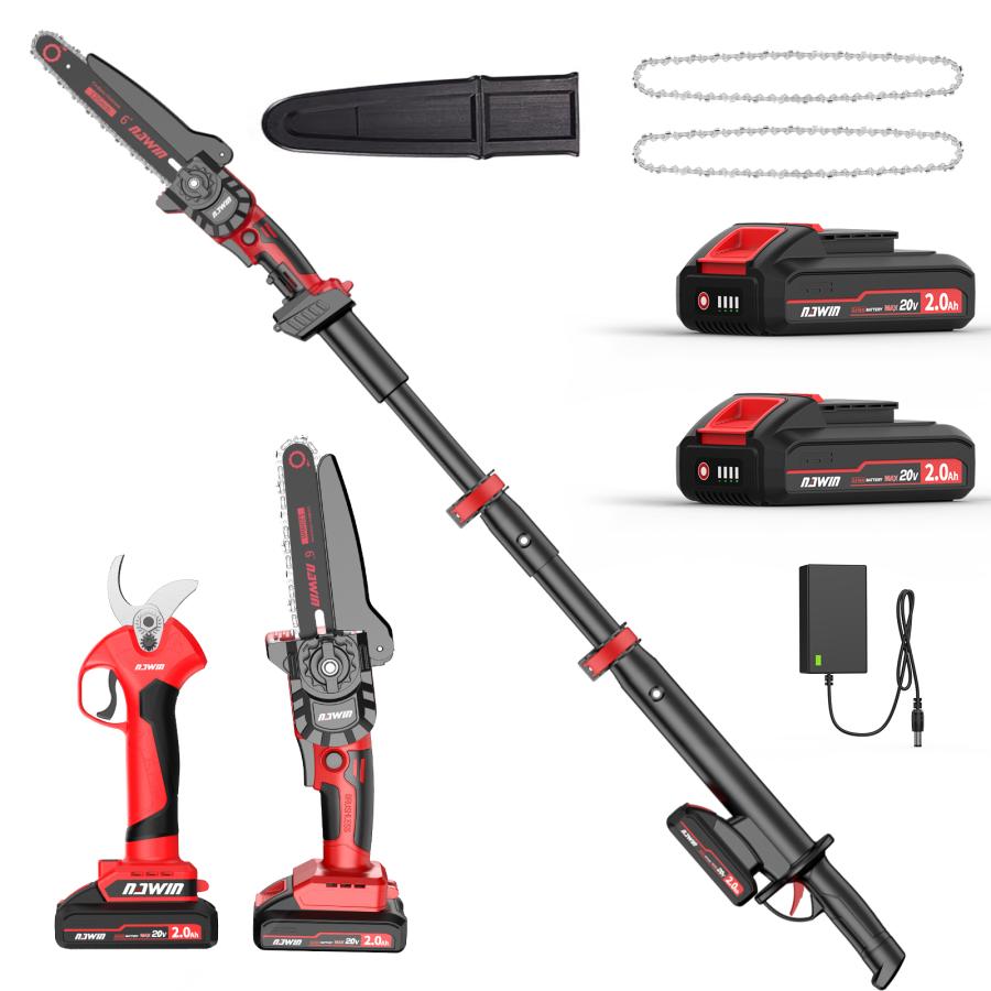 ナウィン 高枝切り電動チェーンソー 高枝切り電動ハサミ 一台4役 延長