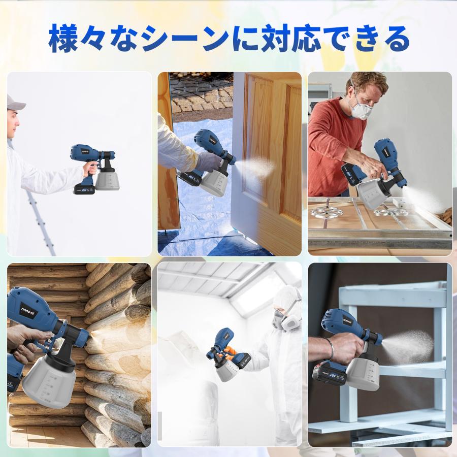 NANWEI コードレススプレーガン マキタ18Vバッテリー対応 電動スプレー