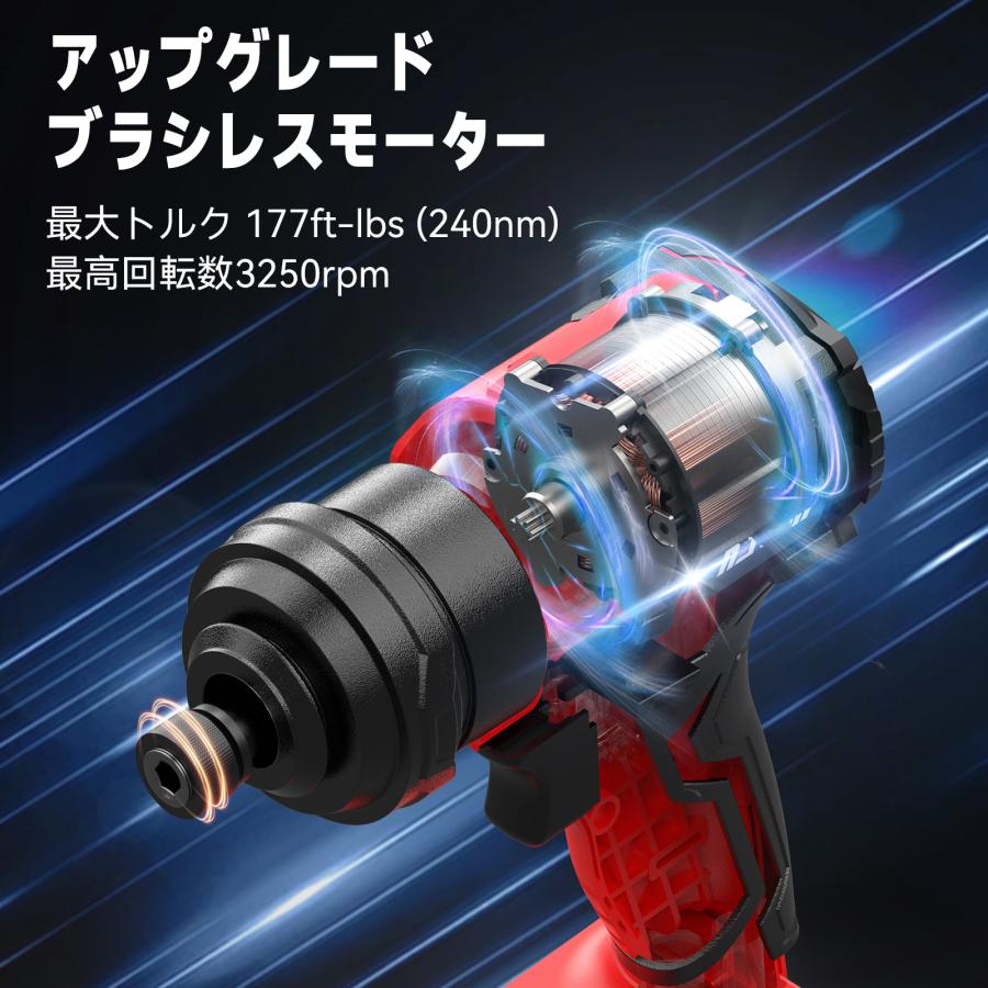 NAWIN ナウィン インパクトドライバー 20V 最大トルク240N?m 4段階 高