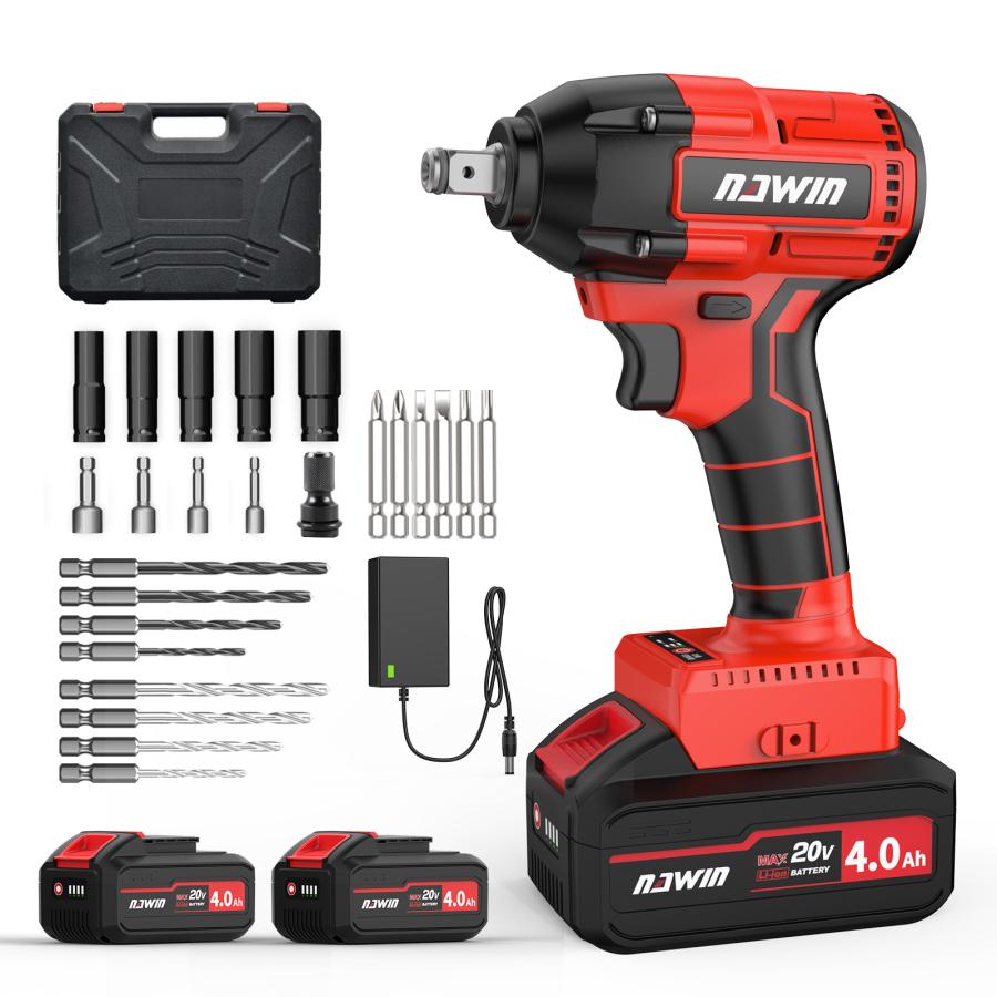 NAWIN 20V電動インパクトレンチ 4.0ahリチウム電池2個 最大320Nm NAWIN 20V電動インパクトレンチ 4.0ahリチウム電池2個 最大320Nm