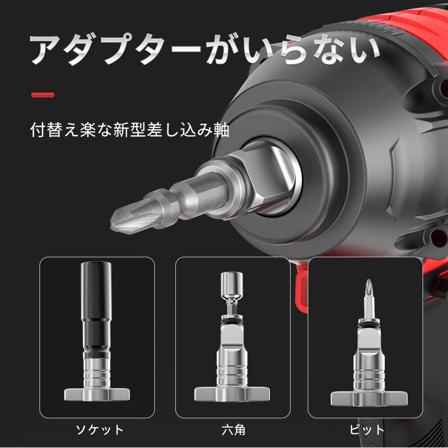 NAWIN 20V電動インパクトレンチ 4.0ahリチウム電池2個 最大350Nm