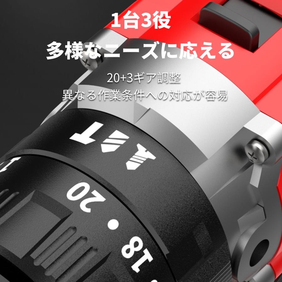 ナウィン 充電式ドリルドライバー 4.0Ah蓄電池2個付 最大トルク95N・m