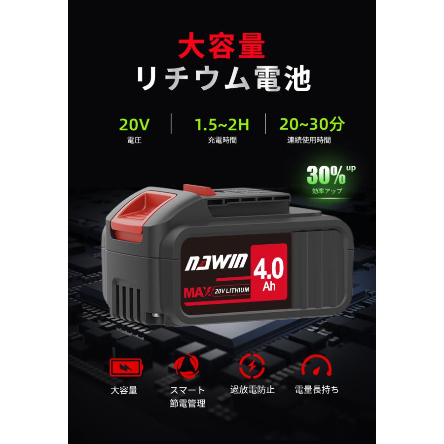 ナウィン 20V充電式ブロワ ブロアー ブロワー コードレス 大容量4.0Ah 