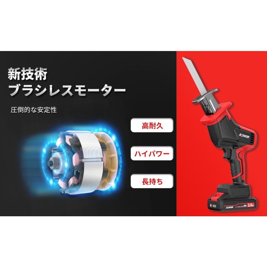 ナウィン 20V充電式レシプロソー 電動ノコギリ 電動のこぎり