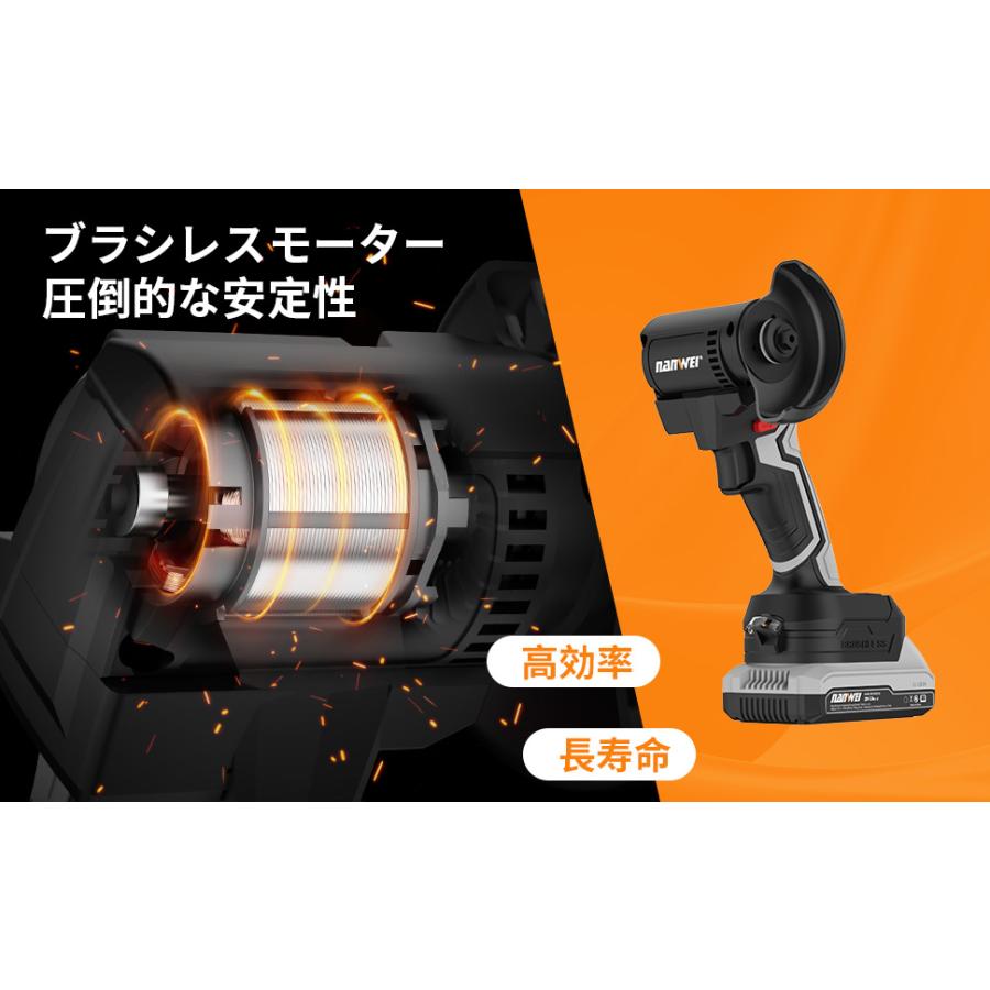 NAWIN 20V充電式ディスクグラインダー コードレス Amazon | ナウィン 20V 充電式ディスクグラインダー ブラシレス