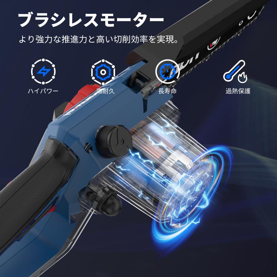 NANWEI チェーンソー充電式 8インチ ポンプ押し給油式 電動 NANWEI チェーンソー充電式 8インチ ポンプ押し給油式 電動