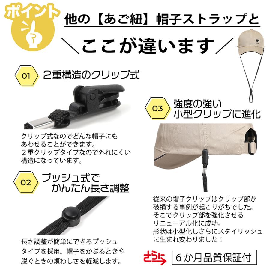 HIH 帽子クリップ キャップが飛ばないあご紐タイプ ボウストッパーplus