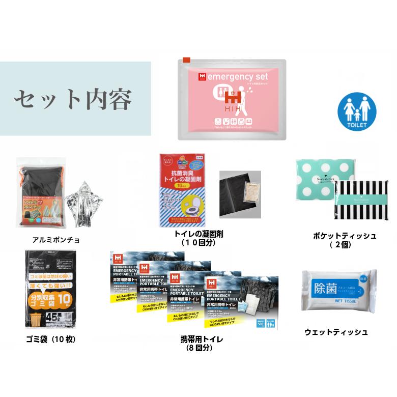 トイレの防災セット 外出時のトイレ対策用 防災グッズ HIHハザードポーチ | HIH | 02