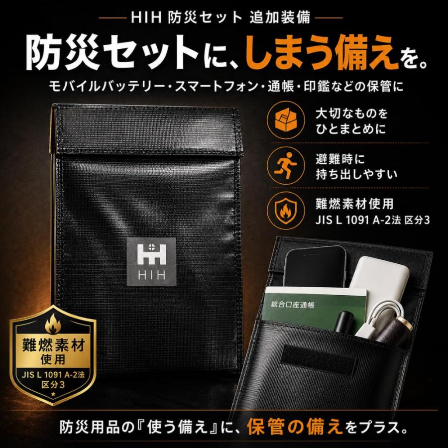 HIH 防災セット 1人用 防災リュック 防災グッズセット ハザード