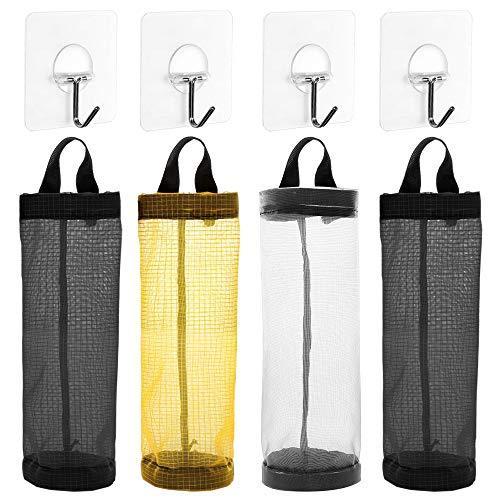 プラスチックバッグホルダー、レジ袋ストッカーAFUNTA 4ピース家庭用折りたたみ式 通気 メッシュゴミ袋オーガ :OQP201481:なゆた