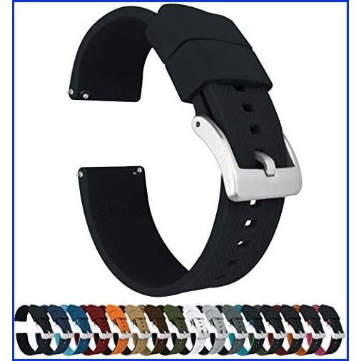 22mm Black Barton Elite Silicone Watch Bands Quick Release Choose Strap Color Width 並行輸入品 Rainbowbookclub Org