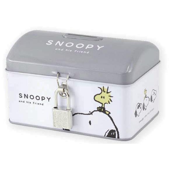 スヌーピー 金庫　施錠　鍵付き　美品 SNOOPY（スヌーピー） バンク 貯金箱 鍵き缶バンク ピーナッツ カギ付