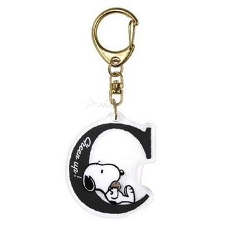 SNOOPY スヌーピー イニシャルキーホルダー C メール便なら何個