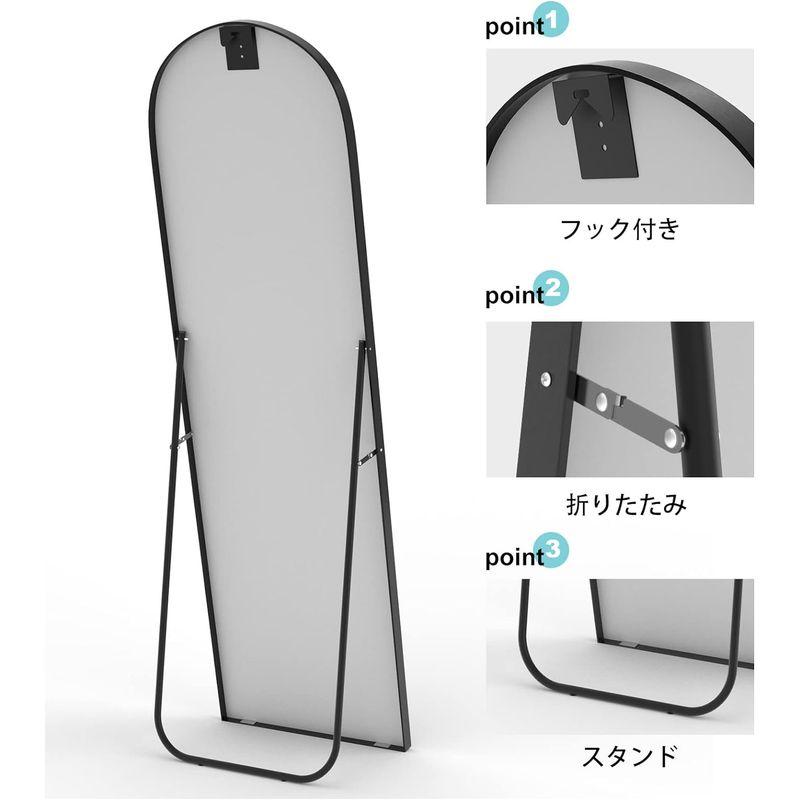 Mirahope アーチ型 姿見 全身鏡 ミラー 鏡 リビング 玄関 北欧 スタンドミラー 壁掛け 立て掛け アルミフレーム おしゃれ イン 壁掛け 立て掛け アーチ型 姿見 全身鏡 ミラー 鏡 リビング 玄関 北欧 スタンドミラー アルミフレーム おしゃれ イン 　