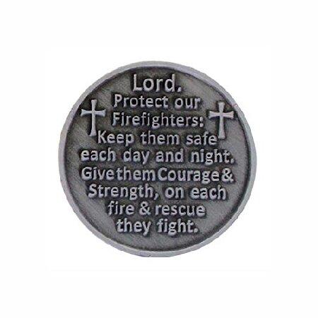 Sterling Gifts 12x Firefighters Prayer Pocket Coins Pewter ＆ Red