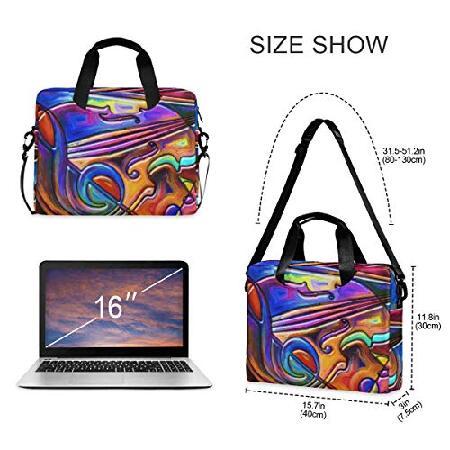 ALAZA　Rainbow　Color　Handle,　Music　Crossbody　Art　Note　Guitar　＆　w　Sleeve　Portable　Strap　Laptop　Colorful　Case　14　Messenger　Bag　13　Briefcase　15.6並行輸入