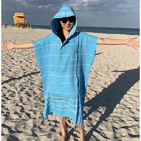 Aysesa　Large　Surf　Wetsuit　Quick　Thin　Thin　Cott並行輸入　Robe　Cotton　Hooded　Changing　Towel　Dry　Beach　100%　Poncho　Ultra　Turkish　Turkish　Sandproof