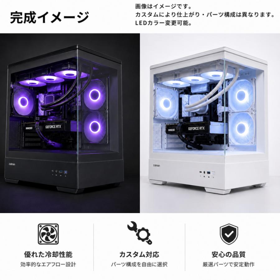 AMD ゲーミングPC Ryzen 7 9800X3D / RTX5070Ti / メモリ32GB / SSD
