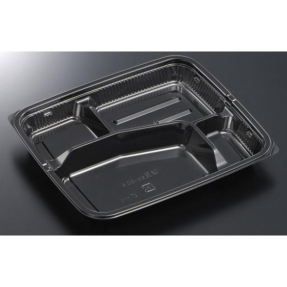 テイクアウト　弁当容器　使い捨て　ＨＳＡ味里２３−２０Ａ(黒／ＢＫ)　本体・防曇蓋セット　５０枚　「中央化学」　業務用　仕出し | 中央化学 | 01