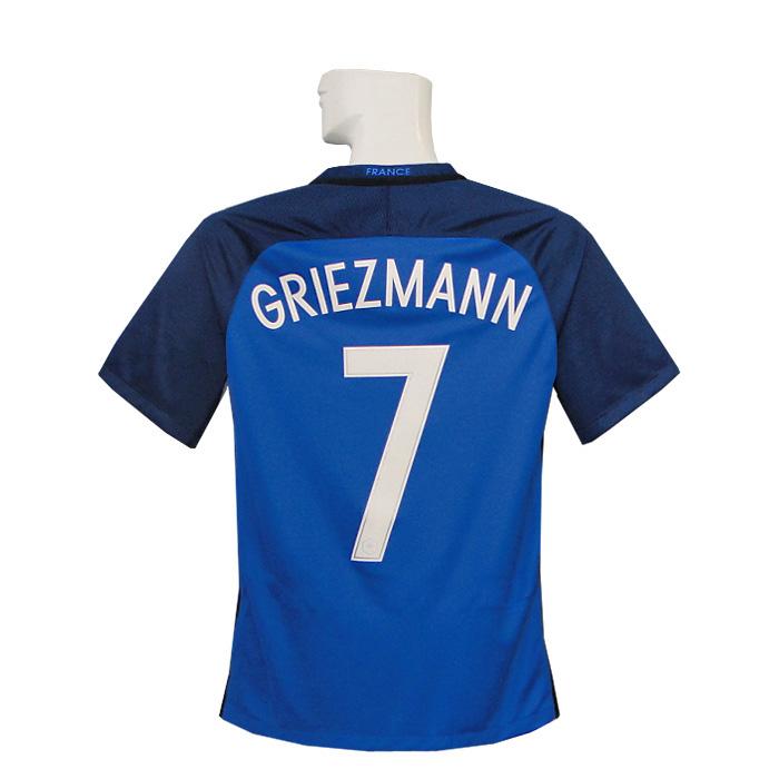 (ナイキ) NIKE/16/17フランス代表/ホーム/半袖/グリーズマン/EURO2016決勝戦バッジ+マッチーデー+RESPECT付/フルマーキング/724615-439 NIKE（ナイキ） NIKE/16/17フランス代表/ホーム/半袖/グリーズマン