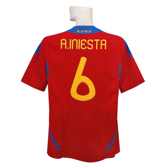 正規品adidas スペイン代表「6」アンドレス・イニエスタ 半袖Mユニフォーム