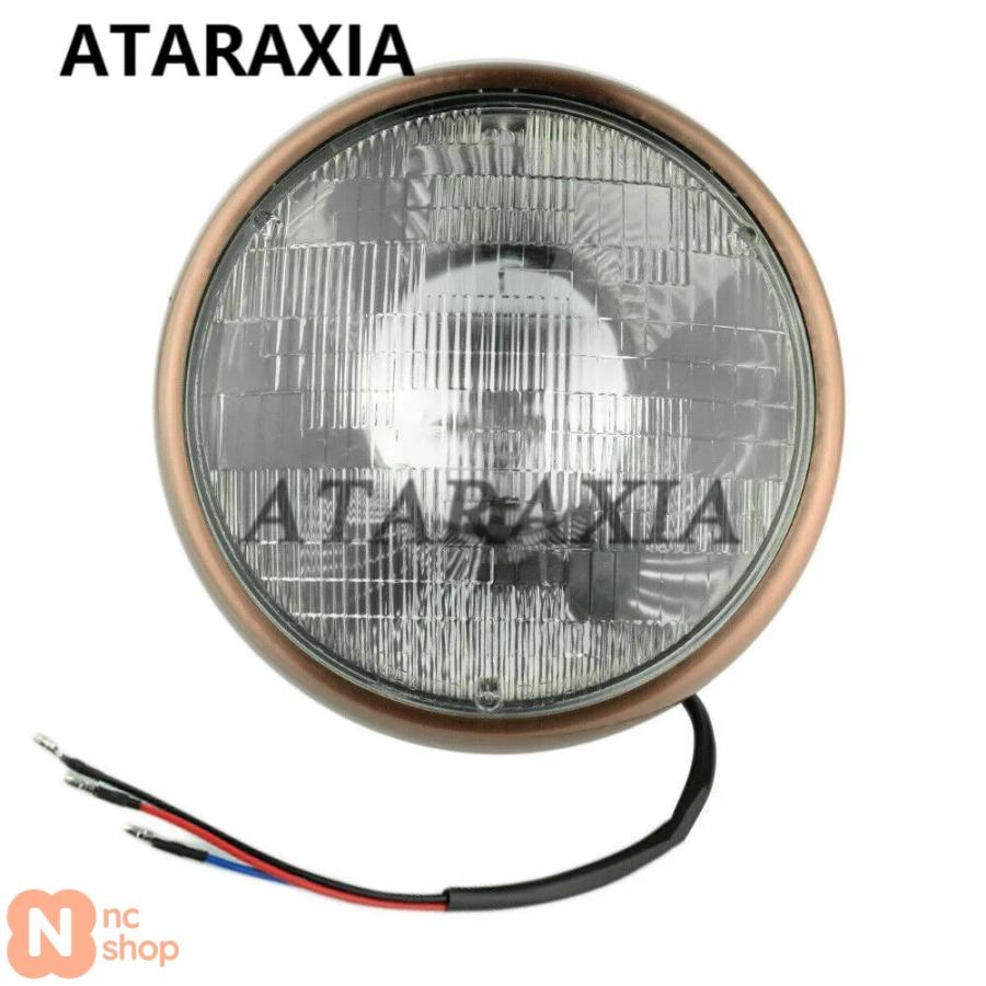 ひー様＊オーダー品 カフェレーサーボバー用汎用丸型ヘッドライト 7インチH4バイク