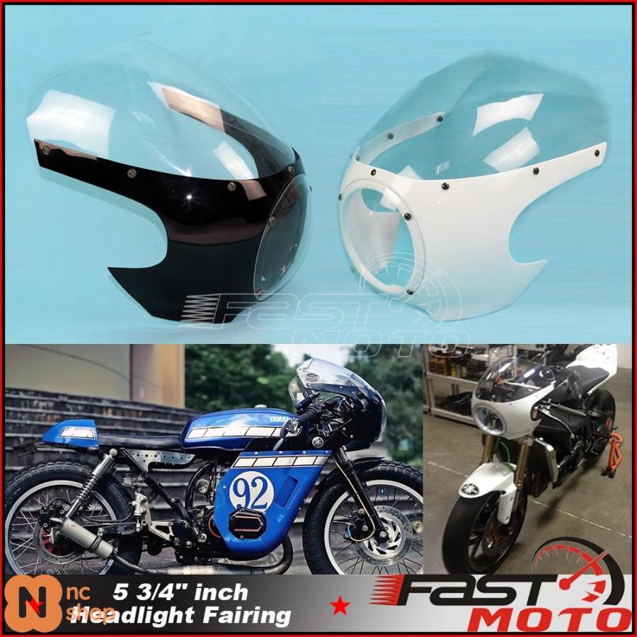 並行輸入品】 黒 白 5 3/4インチ ヘッドライトフェアリング カウル