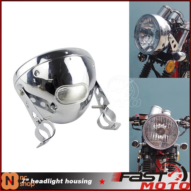 並行輸入品】 7インチバイクヘッドライトハウジング バケットレトロLED