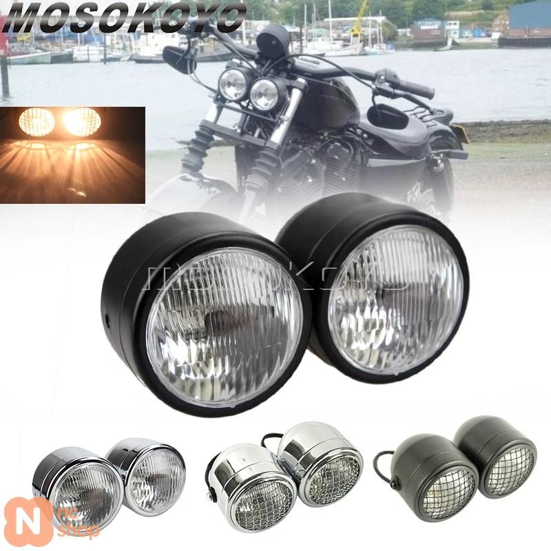 並行輸入品】 バイク用ヘッドライト カスタム 4インチツインラウンド