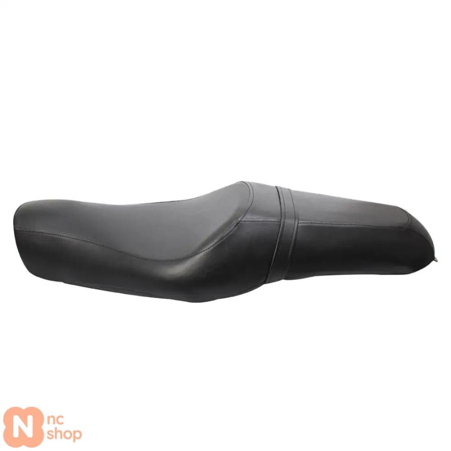 並行輸入品】 バイクブラックレザー製タンデムシート ハーレー