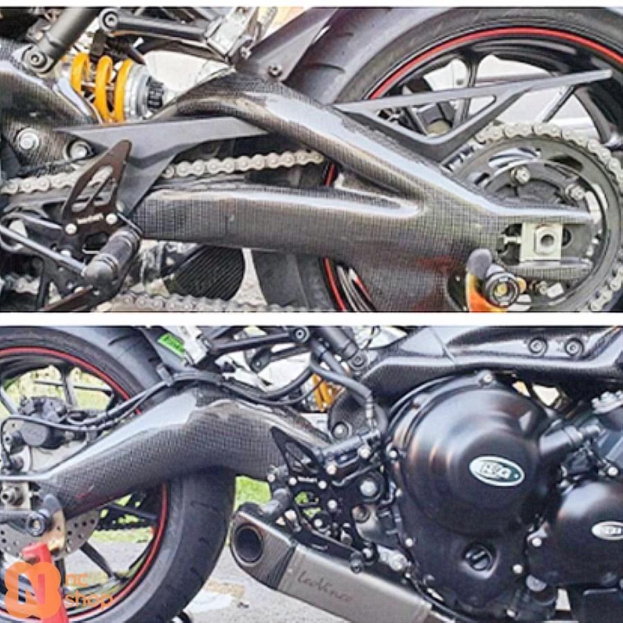 【並行輸入品】 ヤマハ MT09 MT-09 FZ09 2013年-2020年用 カーボンスイングアームカバーパネルプロテクターガード バイク用スイングアームカバーフェアリング_2