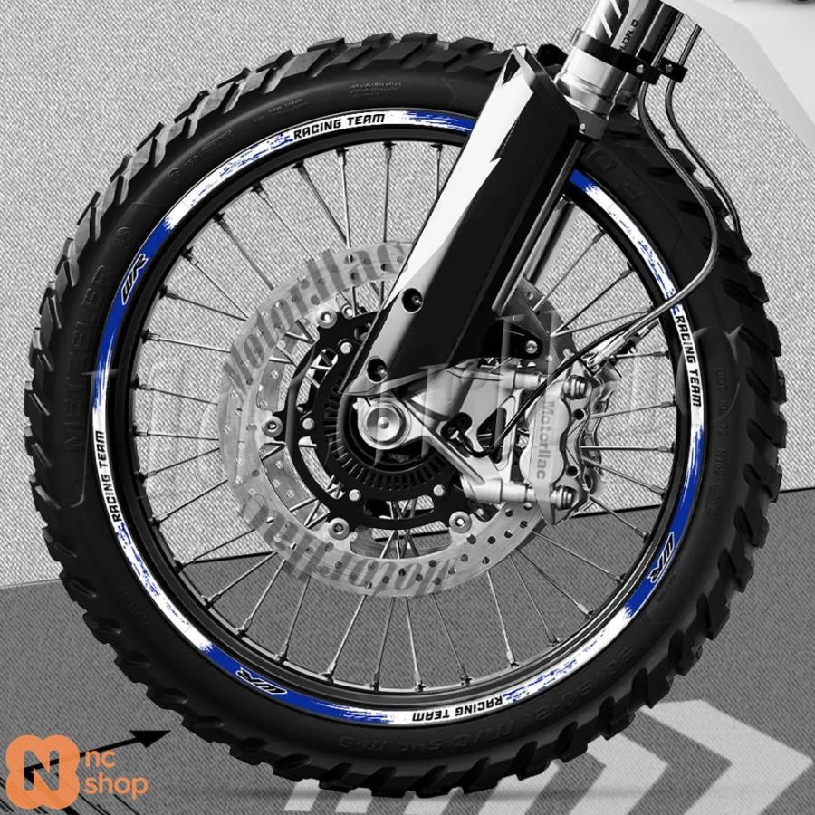 並行輸入品】 反射式バイク用ホイールリムステッカー 21/18インチ 