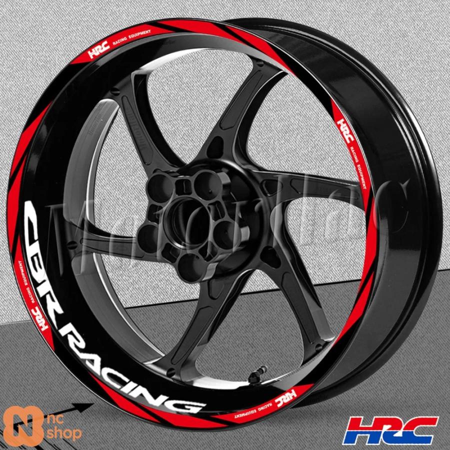並行輸入品】 バイク用ホイールステッカー ストライプ リム ハブ HRC