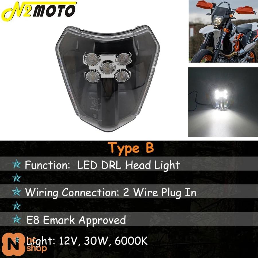 LEDヘッドライト モトクロス デュアルスポーツ オフロード