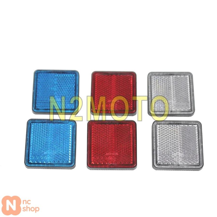 並行輸入品】 5CM スクエア 青 赤 白 2個入り ハザード 安全反射板