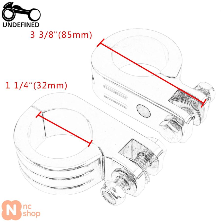 並行輸入品】 32MM 1-1/4 38MM 1.5 クラッシュバー エンジンガード