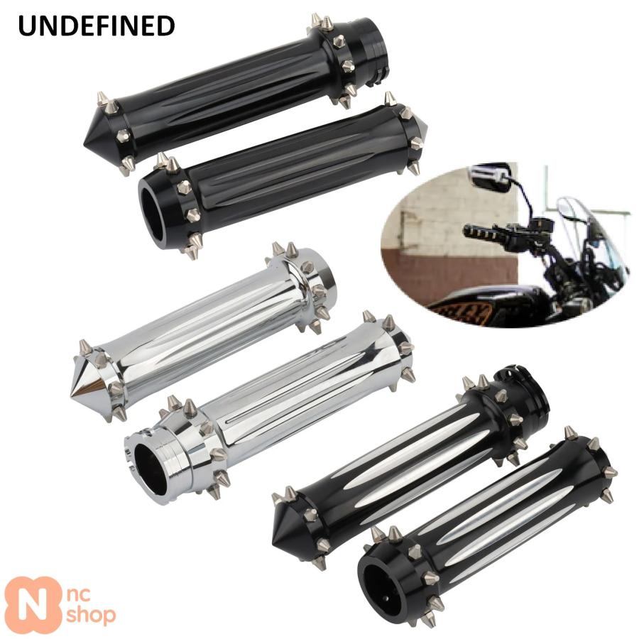 並行輸入品】 25MM 1インチ バイク用ハンドルバーグリップ CNCスパイク
