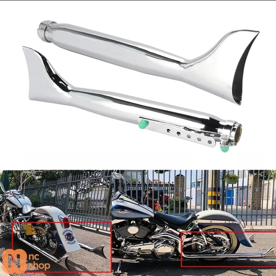 並行輸入品】 汎用 サイドバイクマフラーフィッシュテール レース