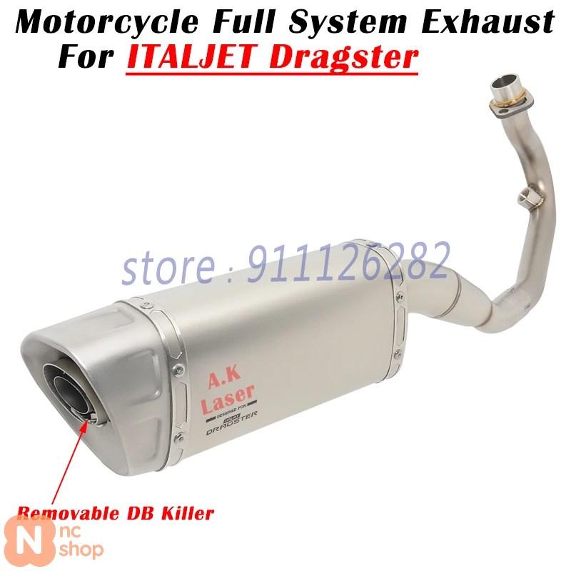 【並行輸入品】 ITALJET DRAGSTER 125 200 バイク 排気エスケープフルシステム スリップオン マフラーDBキラーフロントミドルリンクパイプ_10