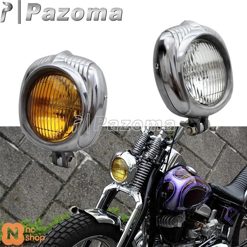 並行輸入品】 汎用 バイクヘッドライトレトロHI/LOビームフロント 