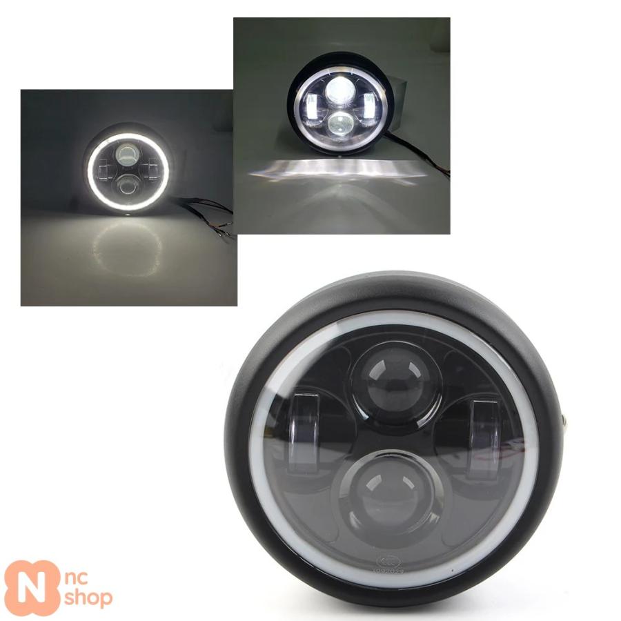 並行輸入品】 5.75インチ LED バイクヘッドライト DRL 丸型ライト