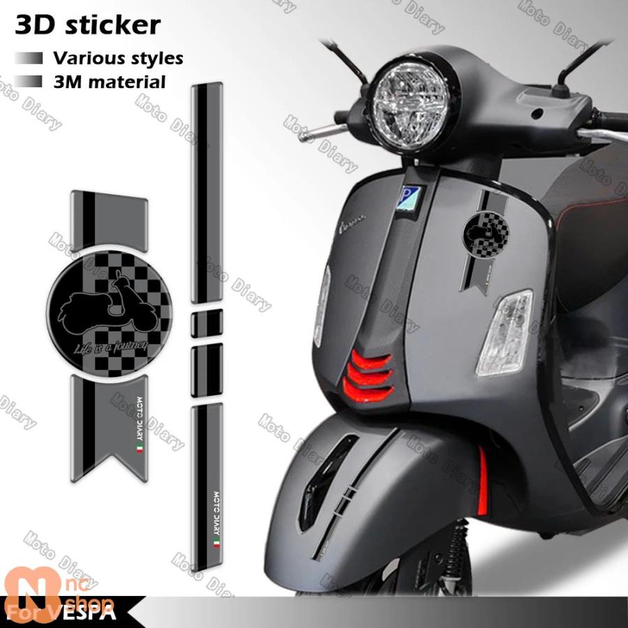 並行輸入品】 3Dベスパステッカー フロントフェンダー レトロサイド