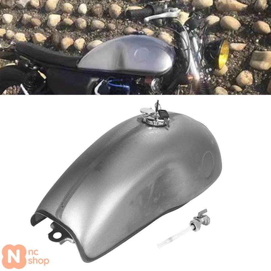 YAMAHA 燃料タンク ブラック ホワイト ゴールドライン 並行輸入品】バイク 二輪燃料タンク 汎用燃料タンク 厚手アイアン製