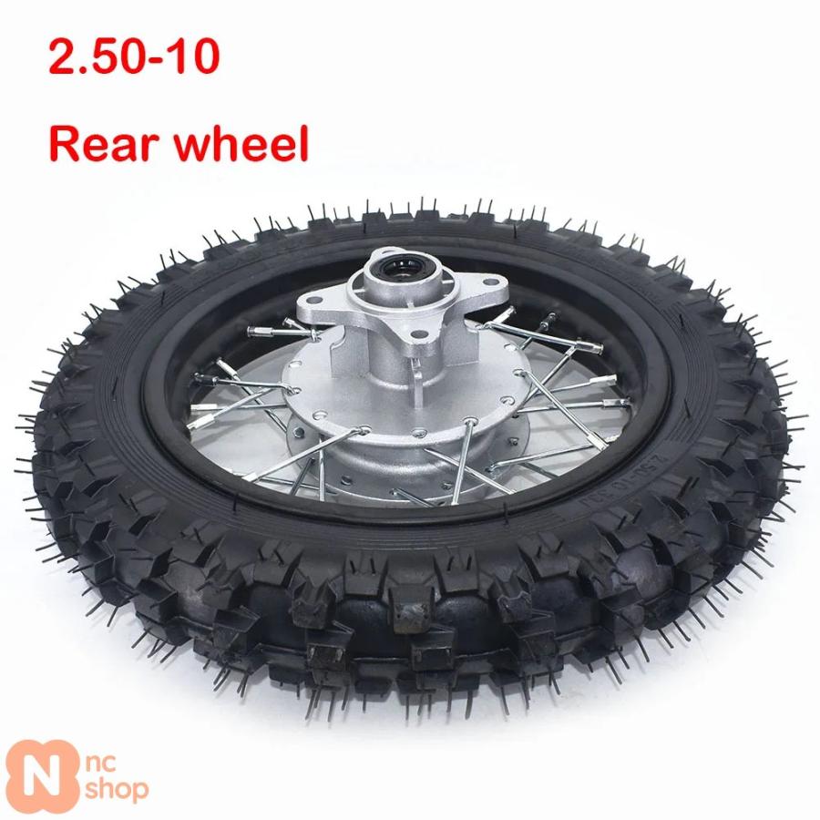並行輸入品】リア10インチブラックホイール 2.50-10タイヤ 28スポーク